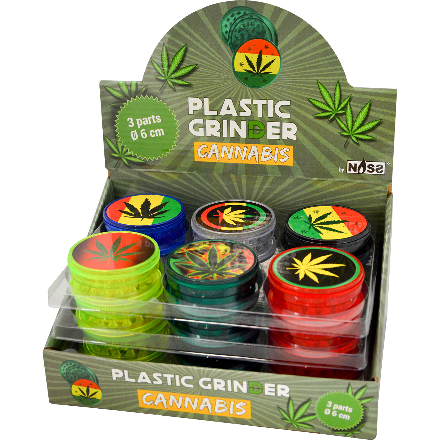 Grinder Cannabis Kunststoff sortiert