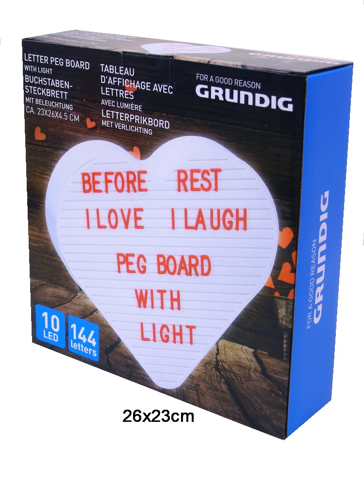Leuchtbox Herz 23x26cm 10 Led