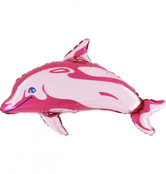 Folienballon Delfin rosa